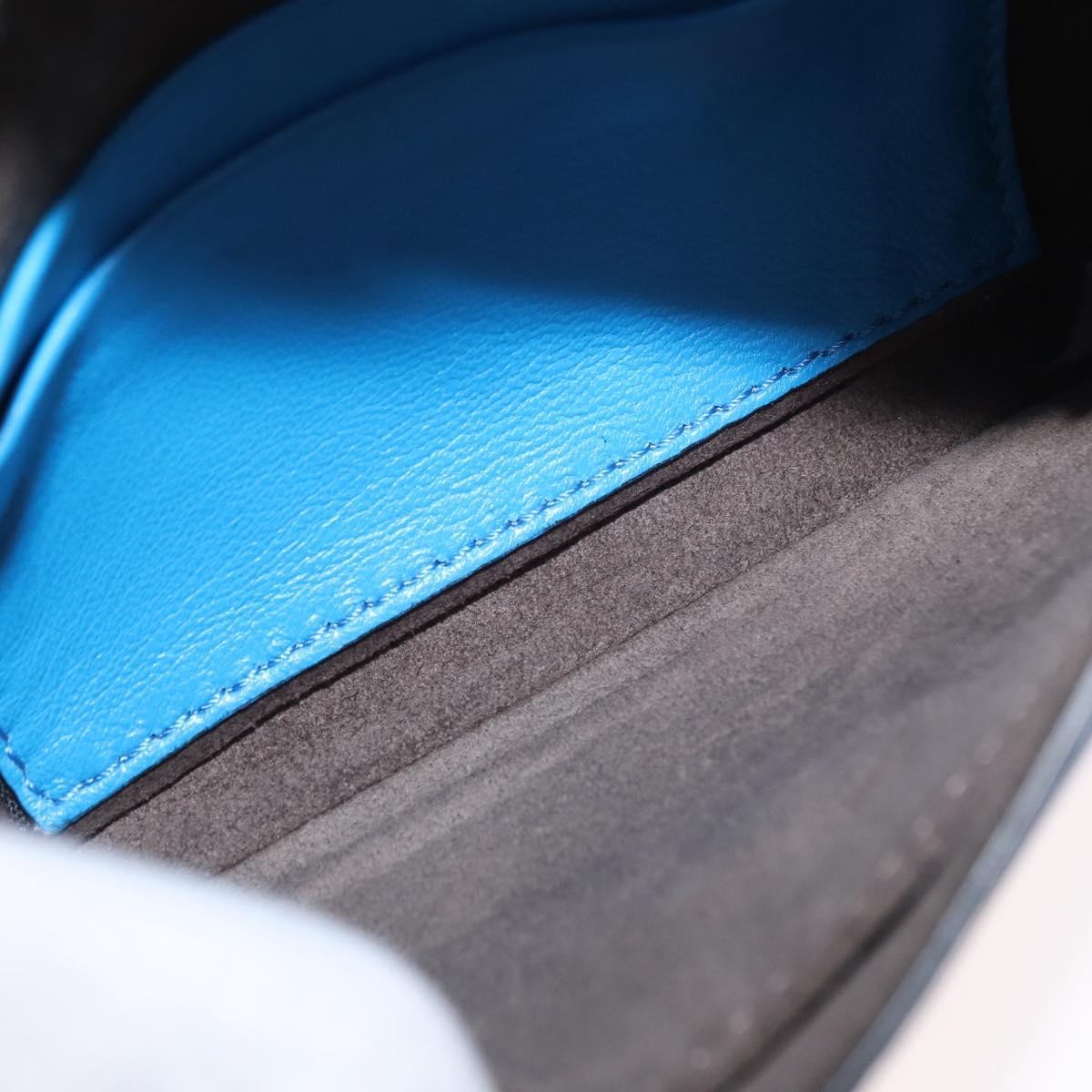 Fendi Monster Baguette Leather and Fur, BLUE, LEATHER, Handbag