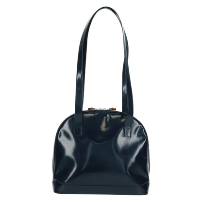 Gucci Vintage Bamboo Shoulder Bag Leather, NAVY, LEATHER, Shoulder bag