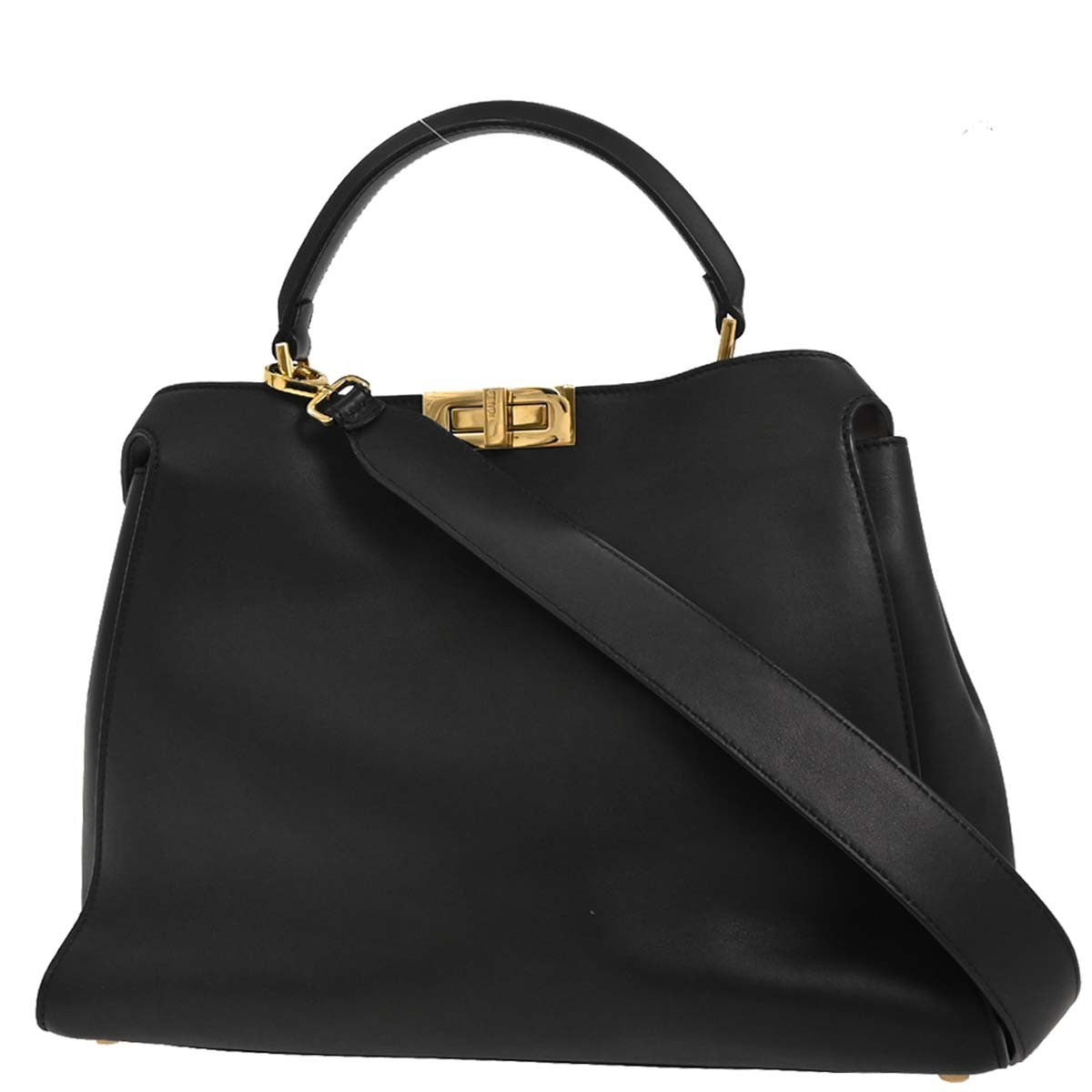 Fendi Peekaboo Essential Bag Leather, BLACK, LEATHER, Handbag