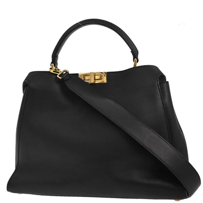 Fendi Peekaboo Essential Bag Leather, BLACK, LEATHER, Handbag