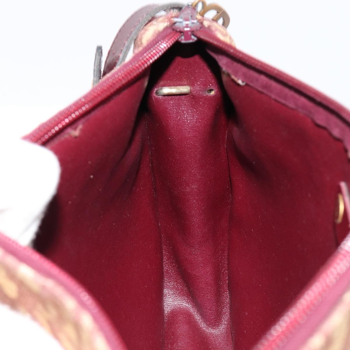 Christian Dior Vintage Trotter Shoulder Bag Canvas, BEIGE, CANVAS, Shoulder bag