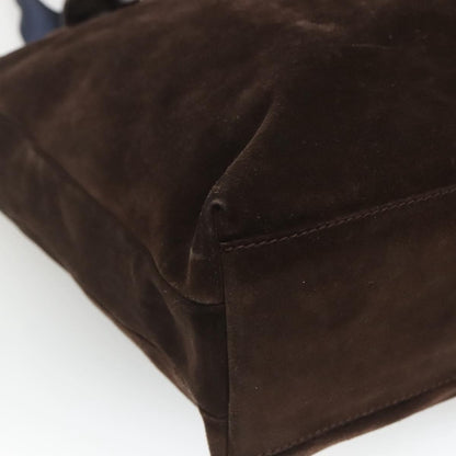 Salvatore Ferragamo Convertible Front Zip Pocket Tote Suede, BROWN, SUEDE, Tote bag