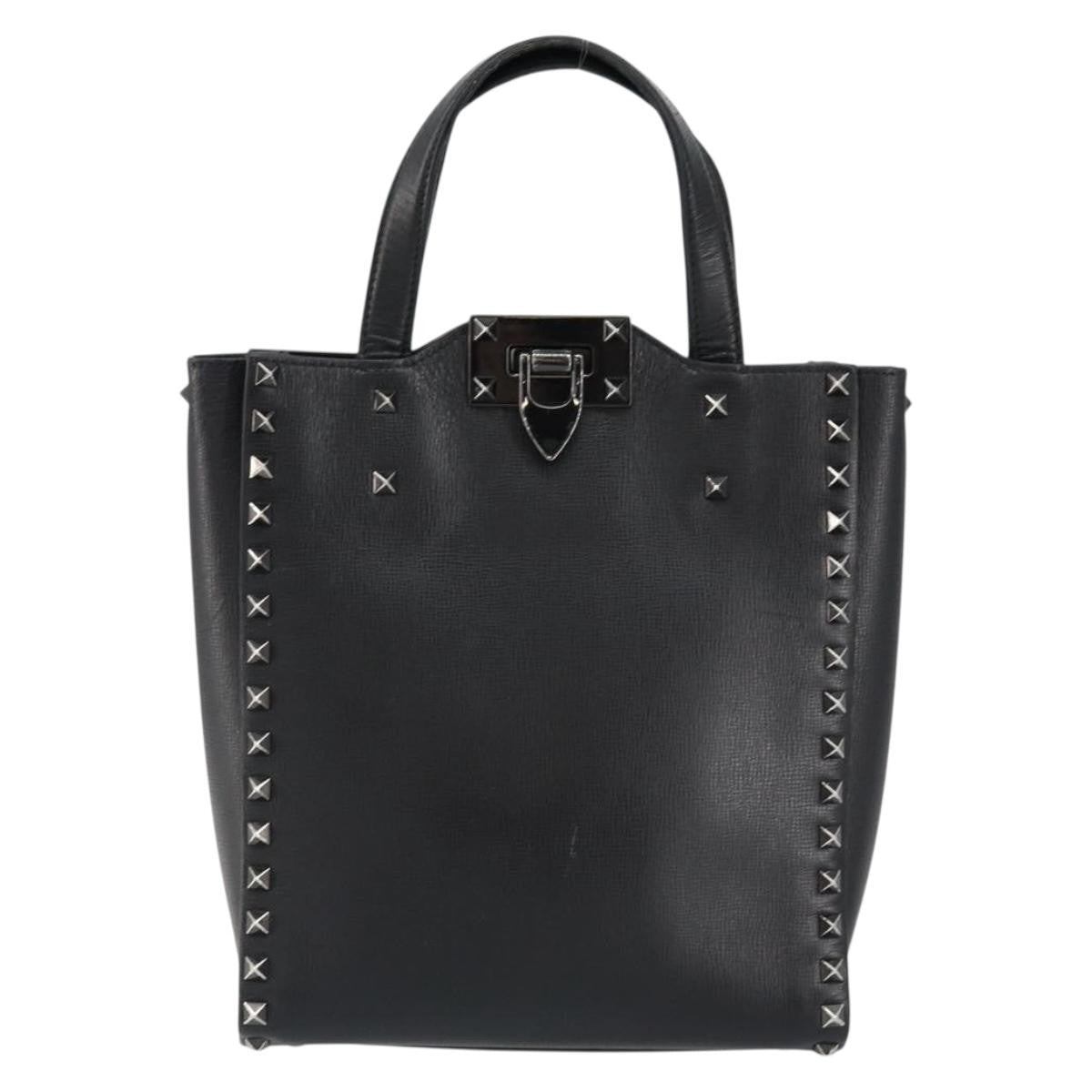 Valentino Garavani Rockstud Tote Rigid Leather, BLACK, LEATHER, Handbag