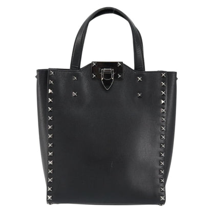 Valentino Garavani Rockstud Tote Rigid Leather, BLACK, LEATHER, Handbag