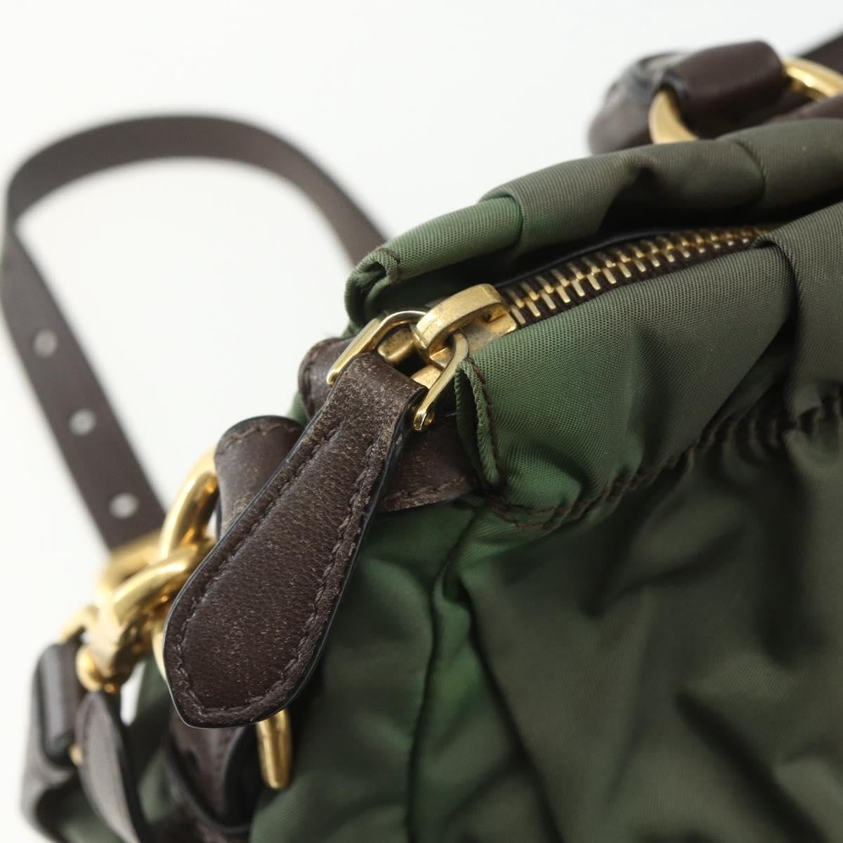 Prada Gaufre Convertible Satchel Tessuto, KHAKI, NYLON, Handbag