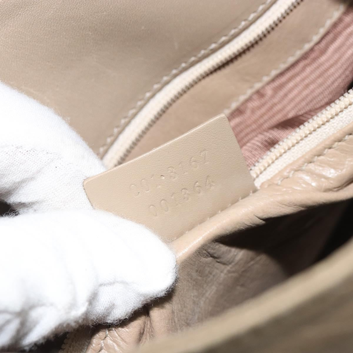 Gucci Vintage Shoulder Bag Leather, BEIGE, LEATHER, Shoulder bag