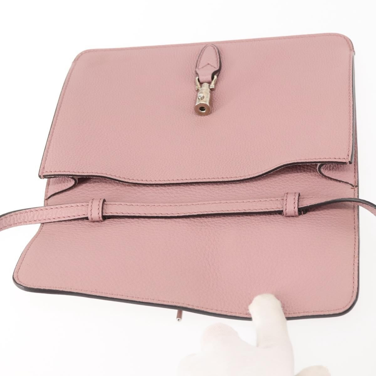 Gucci Jackie Soft Flap Shoulder Bag Leather, PINK, LEATHER, Shoulder bag