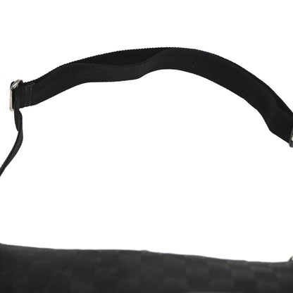 Gucci Zip Messenger GG Canvas with Perforated Leather, BLACK, CANVAS, Shoulder bag