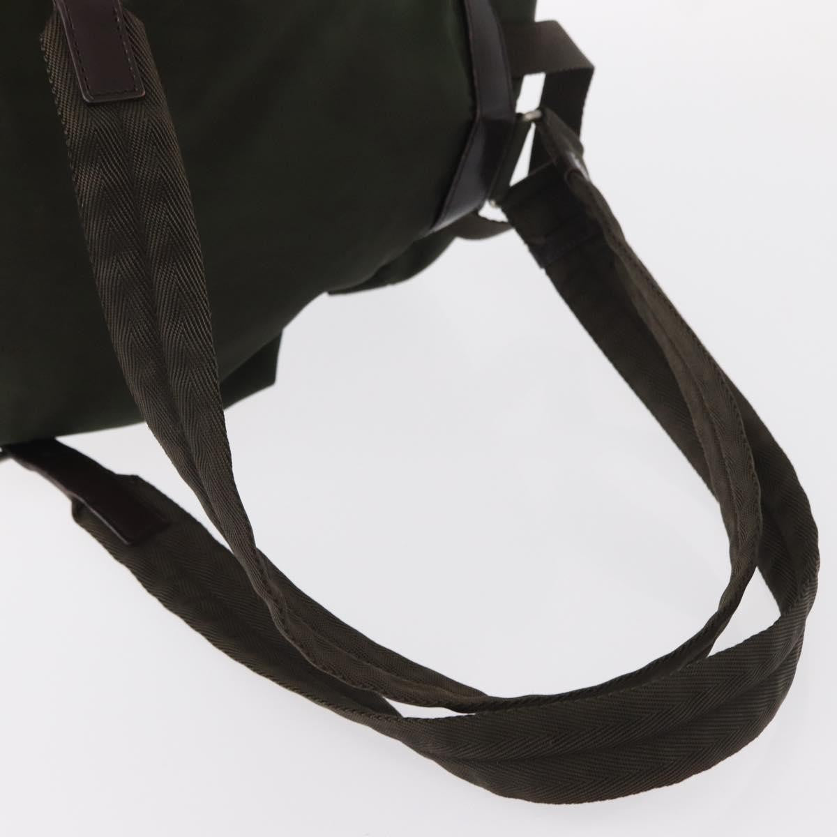 Prada Vela Double Front Pocket Backpack Tessuto with Saffiano Leather, KHAKI, NYLON, Backpack