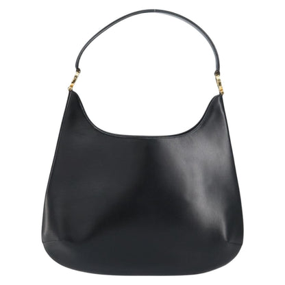 Salvatore Ferragamo Vintage Gancini Hobo Leather, BLACK, LEATHER, Shoulder bag