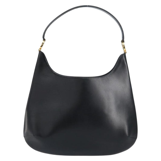 Salvatore Ferragamo Vintage Gancini Hobo Leather, BLACK, LEATHER, Shoulder bag