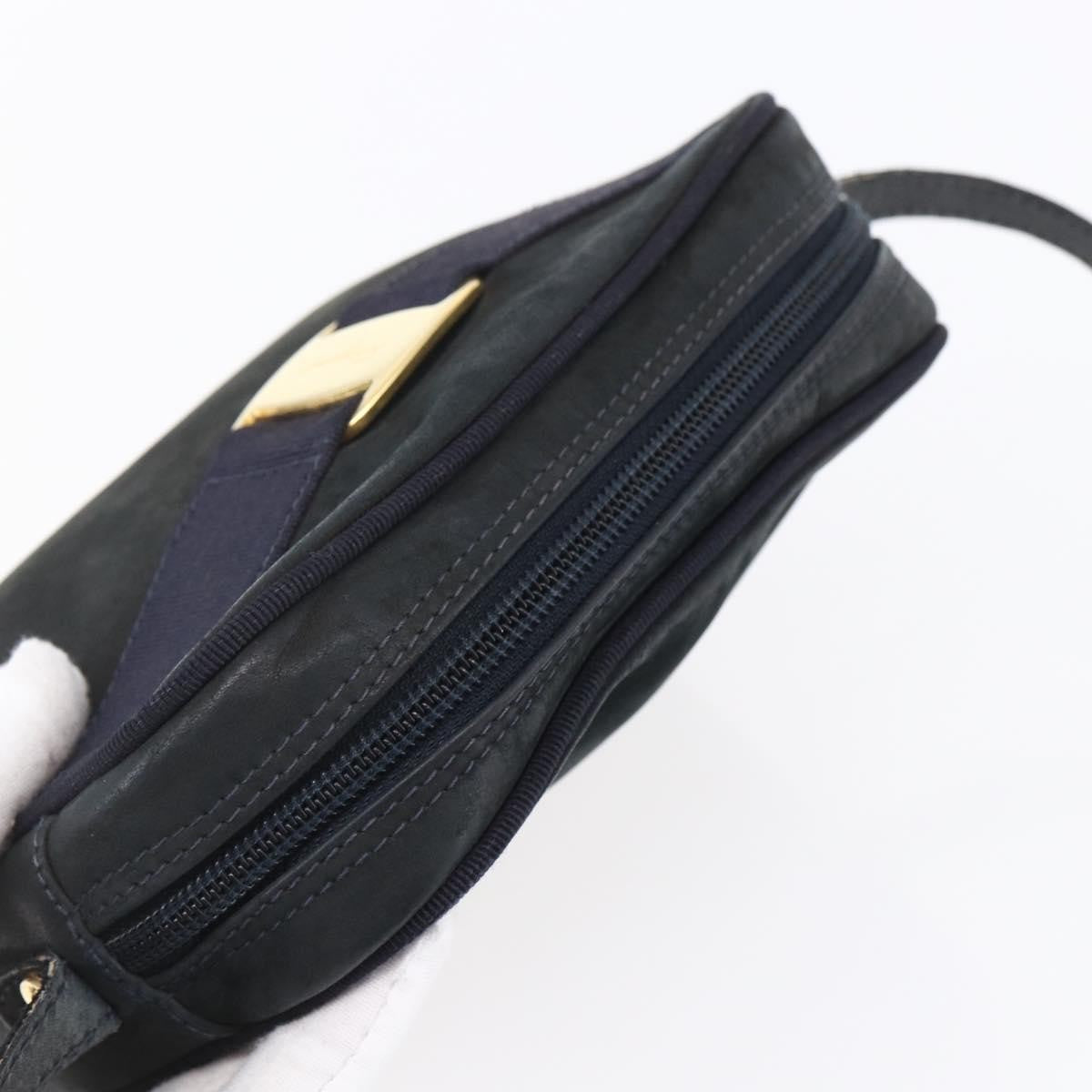 Salvatore Ferragamo Vala Shoulder Bag Suede, NAVY, SUEDE, Shoulder bag