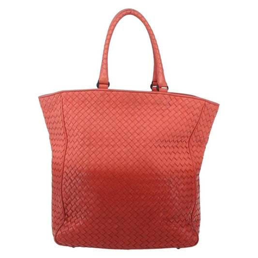 Bottega Veneta Intrecciato Tote Leather, ORANGE, LEATHER, Tote bag