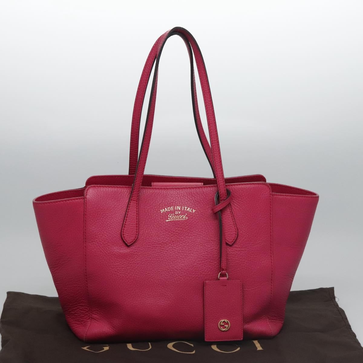 Gucci Swing Tote Leather, PINK, LEATHER, Tote bag
