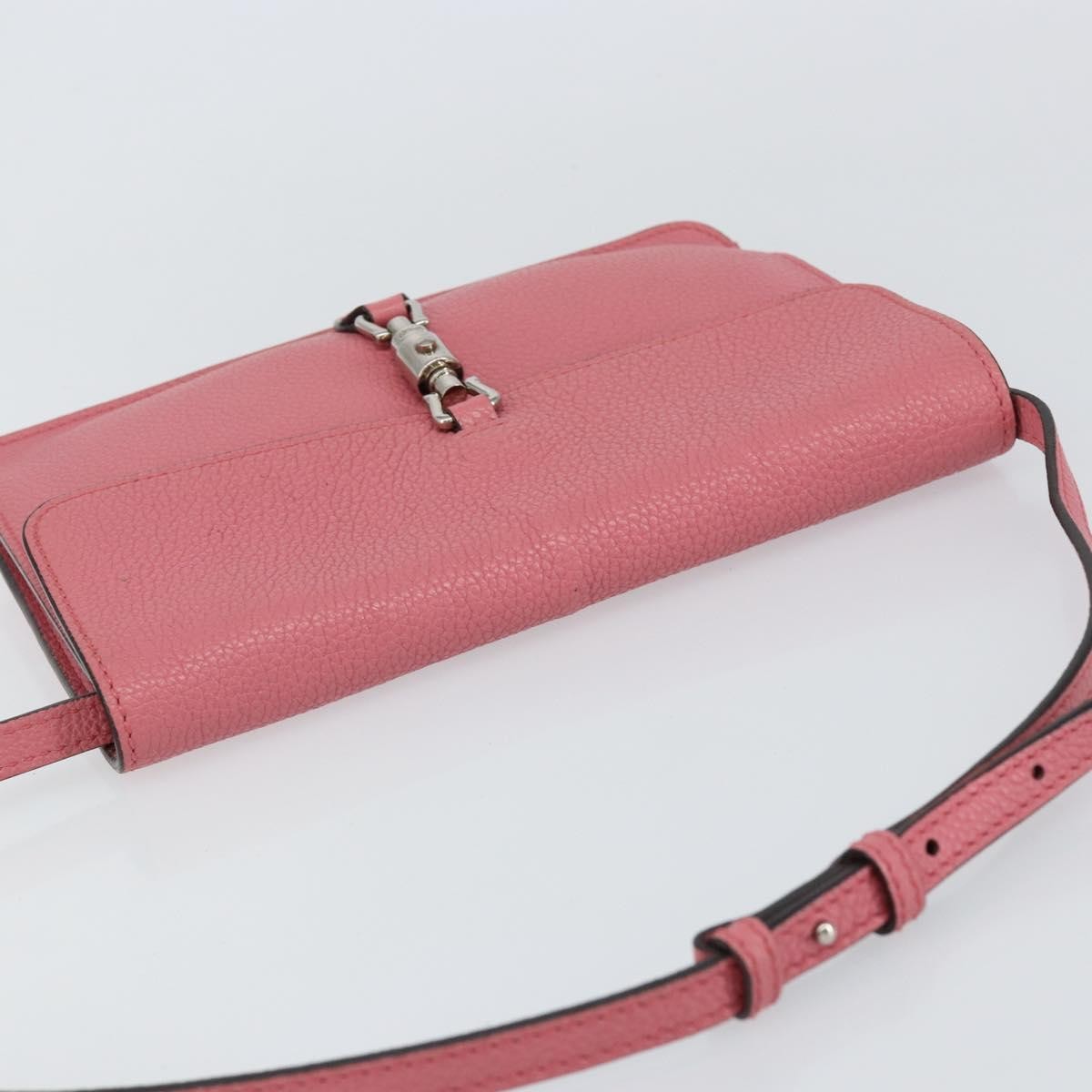 Gucci Jackie Soft Flap Shoulder Bag Leather, PINK, LEATHER, Shoulder bag
