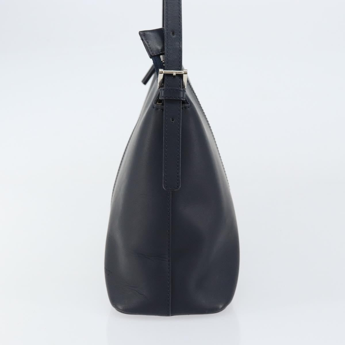 Burberry Vintage Shoulder Bag Leather, NAVY, LEATHER, Shoulder bag
