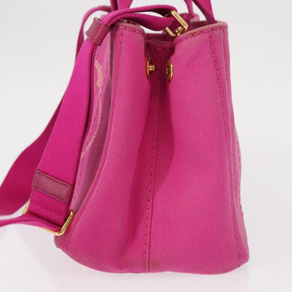 Prada Canapa Open Tote Canvas, PINK, CANVAS, Shoulder bag