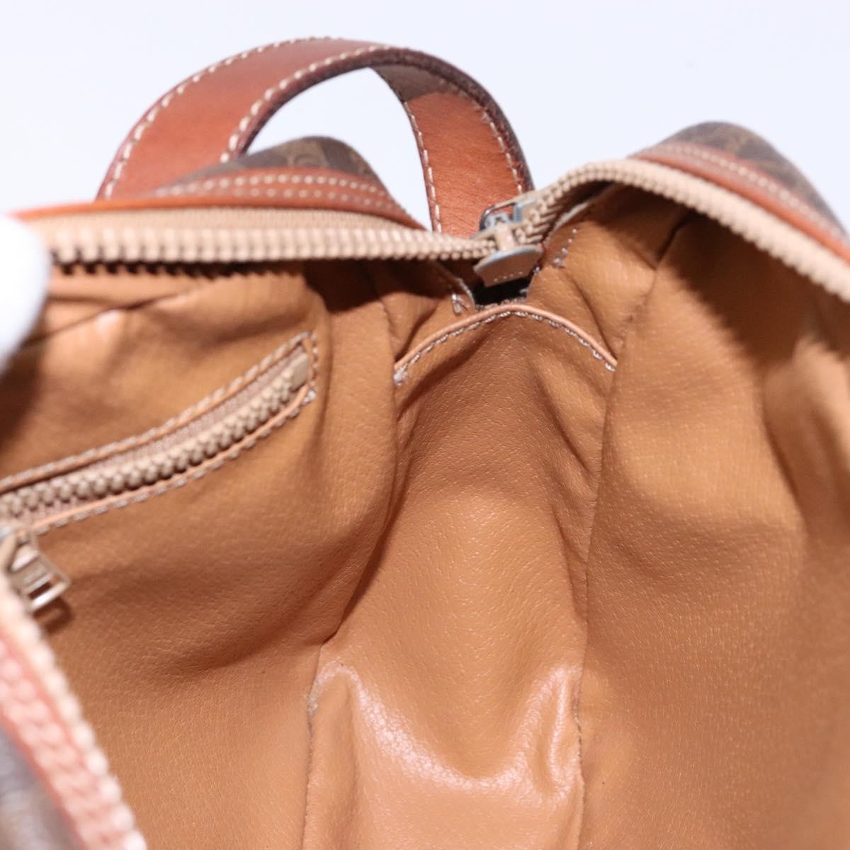 Celine Macadam Shoulder Bag PVC Leather, BROWN, CANVAS, Shoulder bag