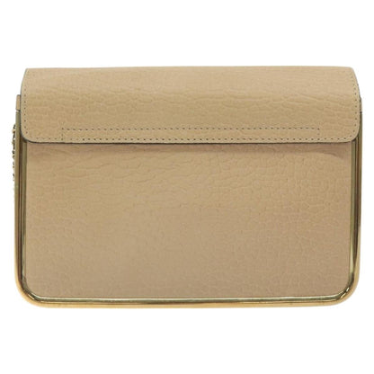 Chloe Sally Shoulder Bag Leather, BEIGE, LEATHER, Shoulder bag