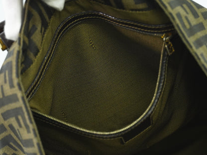 Fendi Vintage Zucca Handbag Zucca, BROWN, CANVAS, Handbag