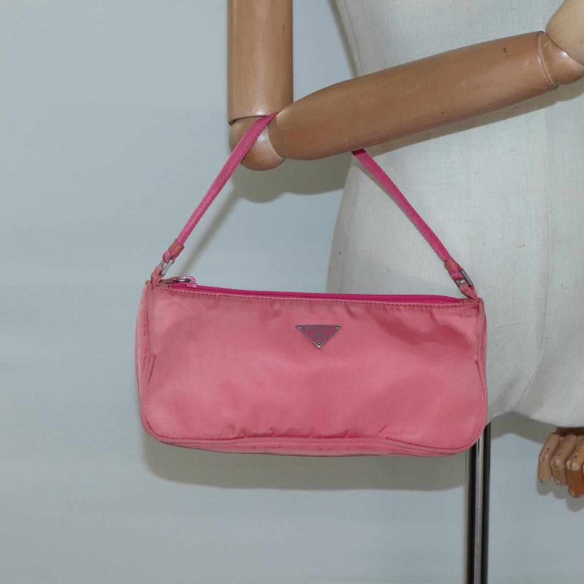 Prada Pochette Shoulder Bag Tessuto, PINK, NYLON, Clutche & pouche