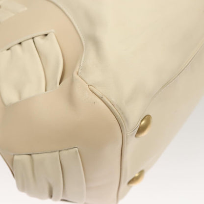 Salvatore Ferragamo Gancini Shoulder Bag Leather, WHITE, LEATHER, Handbag