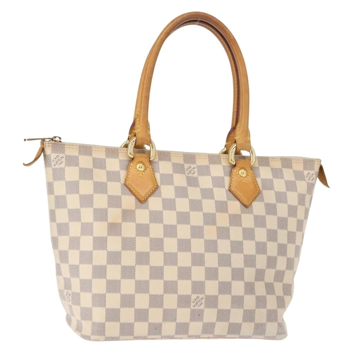 Louis Vuitton Saleya Handbag Damier, WHITE, CANVAS, Tote bag