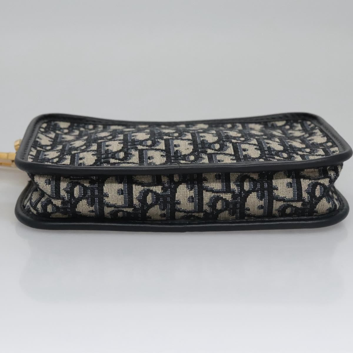 Christian Dior Diorquake Clutch Oblique Canvas, NAVY, CANVAS, Clutche & pouche