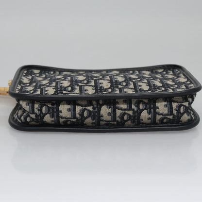 Christian Dior Diorquake Clutch Oblique Canvas, NAVY, CANVAS, Clutche & pouche