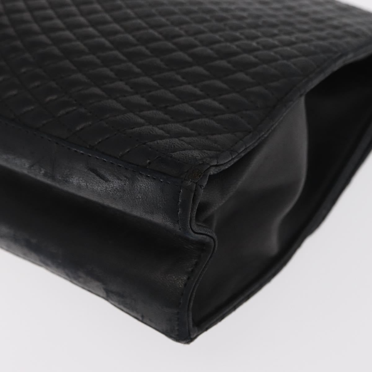 Bally Vintage Handbag Quilted Leather, BLACK, LEATHER, Handbag