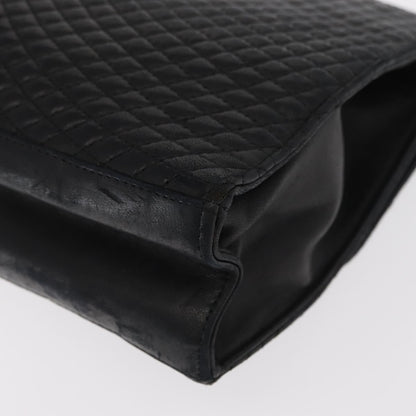 Bally Vintage Handbag Quilted Leather, BLACK, LEATHER, Handbag