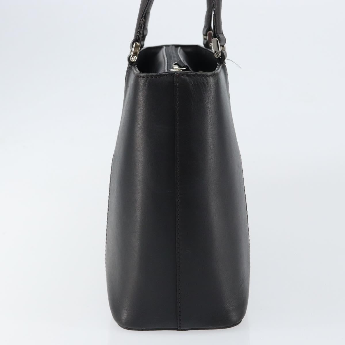 Burberry Handle Tote Leather, BLACK, LEATHER, Tote bag