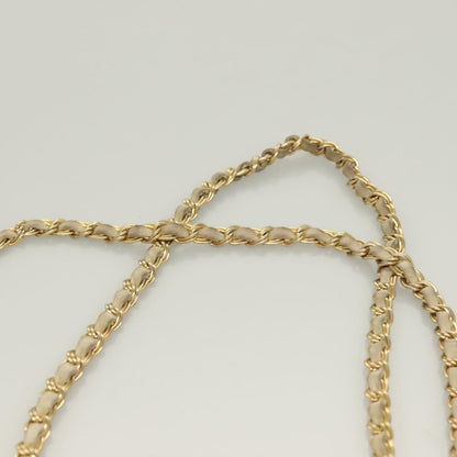 Bally Vintage Chain Shoulder Bag Quilted Leather, WHITE, LEATHER, Shoulder bag