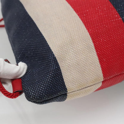 Gucci Logo Drawstring Backpack Striped Canvas, Multicolour, Canvas, Backpack