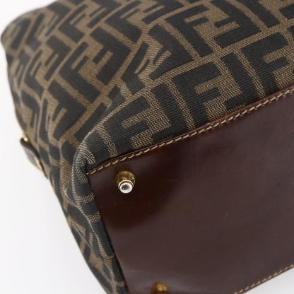 Fendi Vintage Convertible Satchel Zucca Canvas, BROWN, CANVAS, Handbag