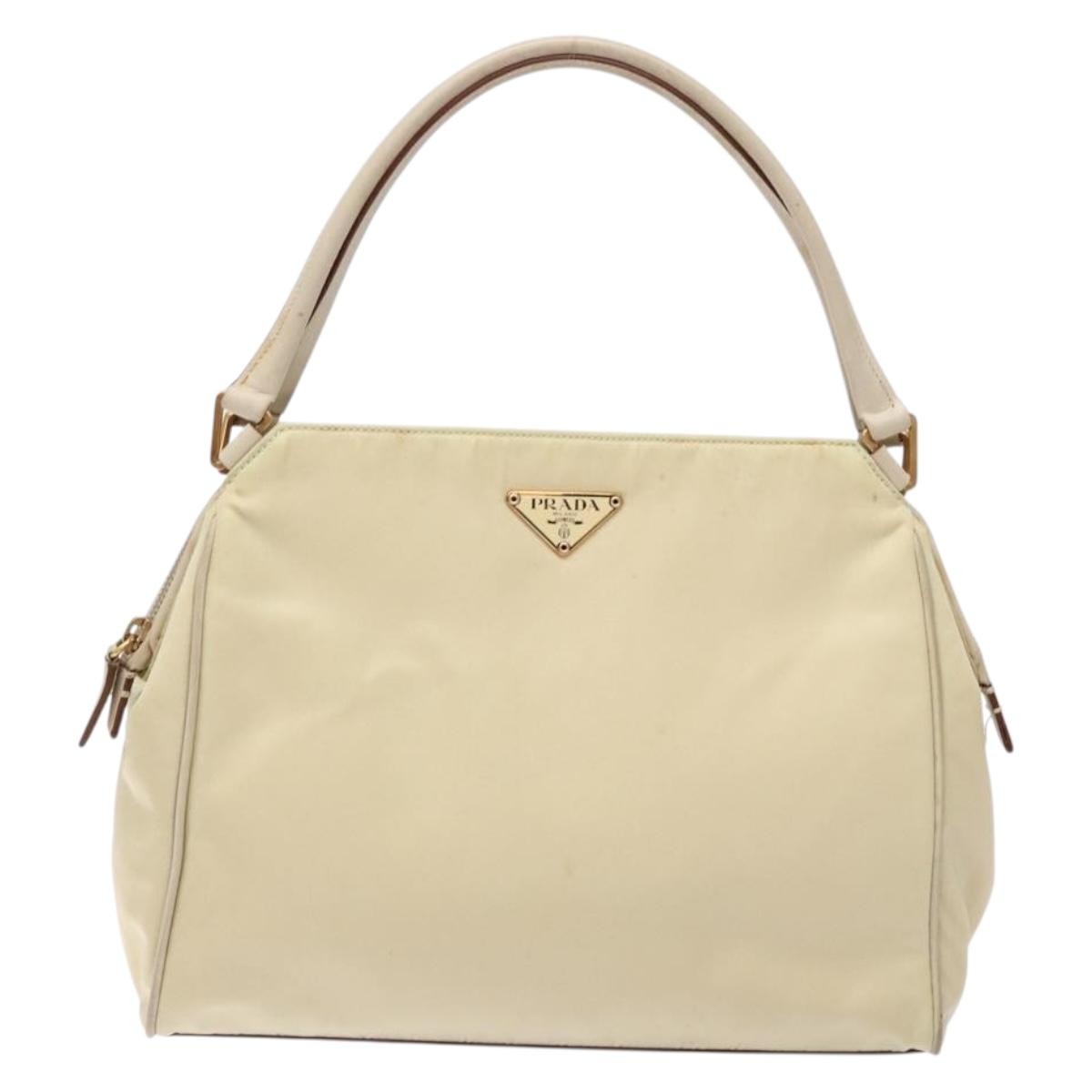 Prada Vintage Handbag Tessuto, BEIGE, NYLON, Handbag