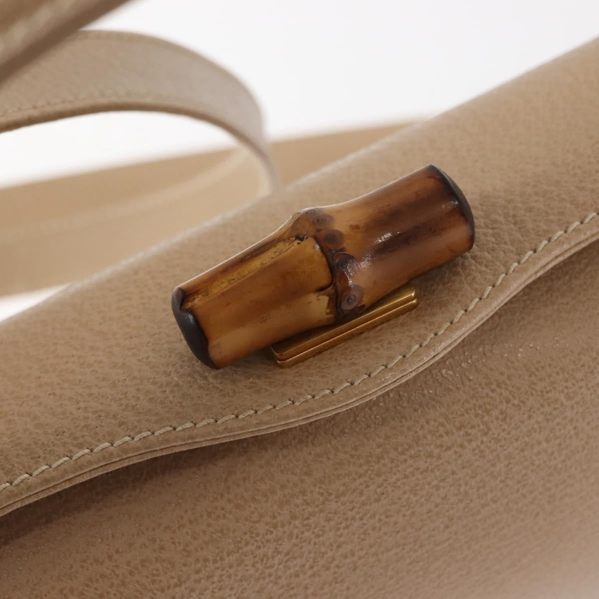 Gucci Vintage Convertible Bamboo Box Crossbody Bag Leather, BEIGE, LEATHER, Crossbody bag
