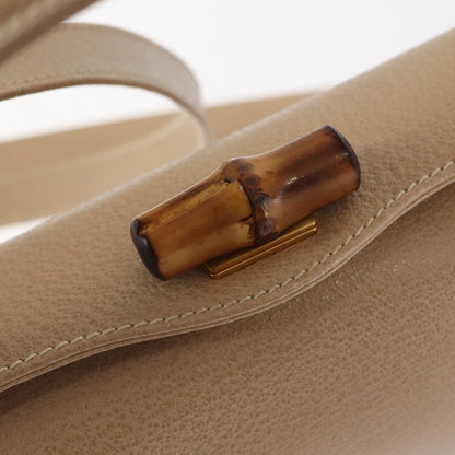 Gucci Vintage Convertible Bamboo Box Crossbody Bag Leather, BEIGE, LEATHER, Crossbody bag