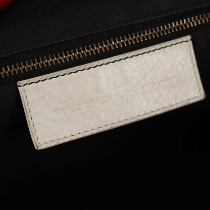 Balenciaga Work Classic Studs Bag Leather, WHITE, LEATHER, Handbag