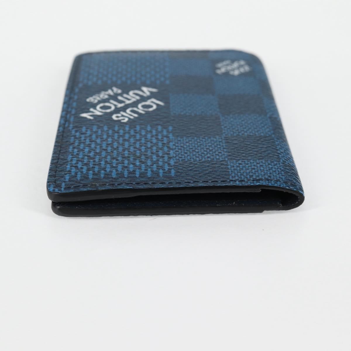 Louis Vuitton Graphite Card Case Monogram Damier, BLUE, CANVAS, Card Holders
