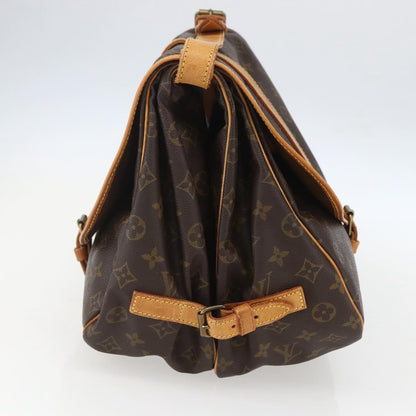 Louis Vuitton Saumur Handbag Monogram Canvas, BROWN, CANVAS, Shoulder bag