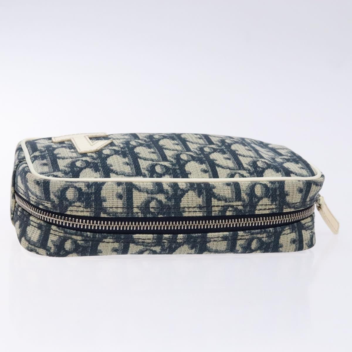 Christian Dior Vintage Trotter Pouch Diorissimo Canvas, NAVY, CANVAS, Clutche & pouche