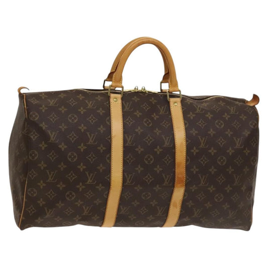 Louis Vuitton Keepall Bag Monogram Canvas, BROWN, CANVAS, Travel bag