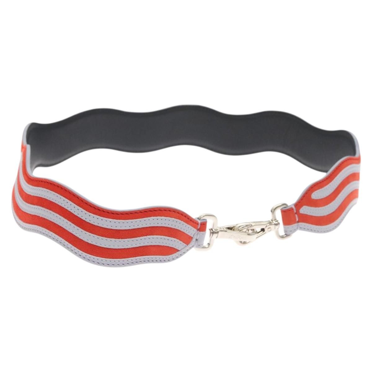 Fendi Zig Zag Shoulder Strap Leather, ORANGE, LEATHER, Straps