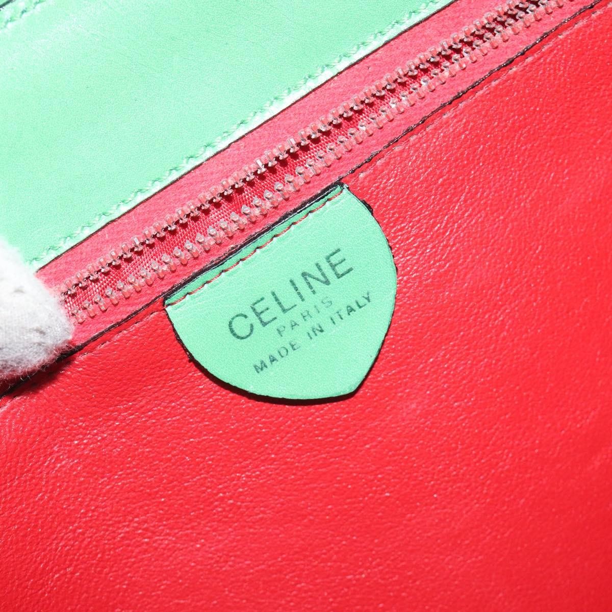 Celine Handbag Leather, GREEN, LEATHER, Handbag