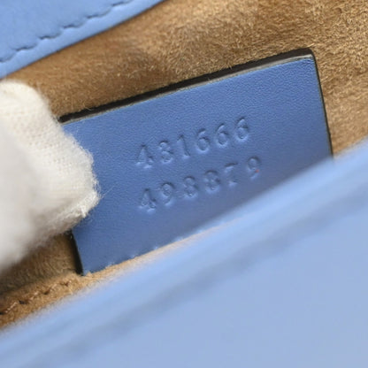 Gucci Sylvie Chain Shoulder Bag Leather, BLUE, LEATHER, Shoulder bag