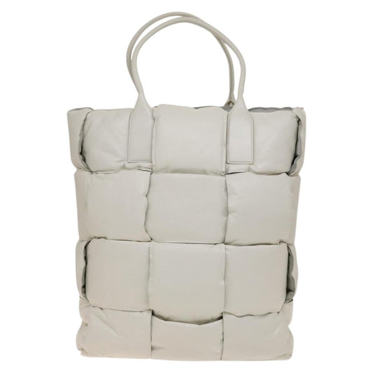 Bottega Veneta Squash Tote Padded Maxi Intrecciato Leather, WHITE, LEATHER, Tote bag