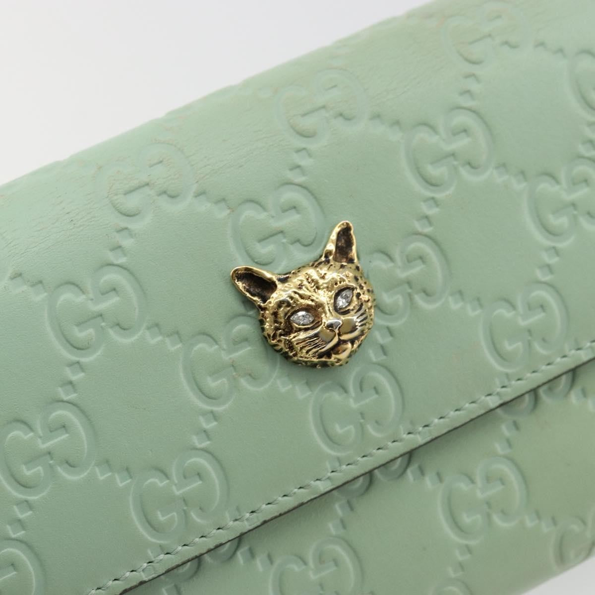 Gucci Guccissima Wallet Motif GG, Green, Leather, Wallet