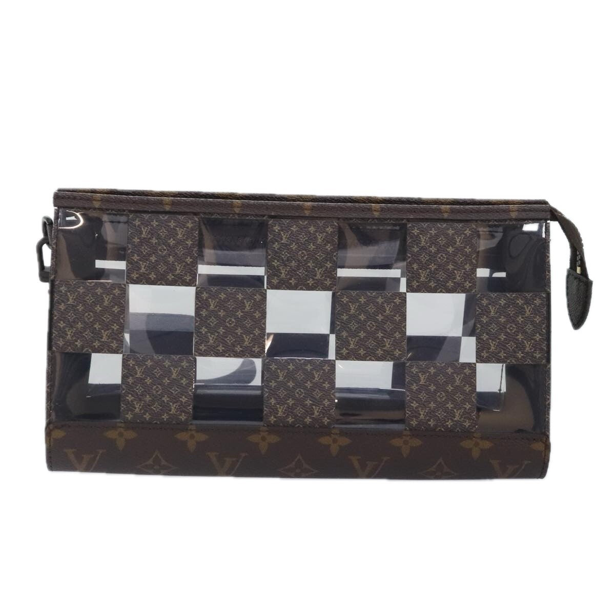 Louis Vuitton Chess Stand Pouch Canvas, BROWN, CANVAS, Clutche & pouche