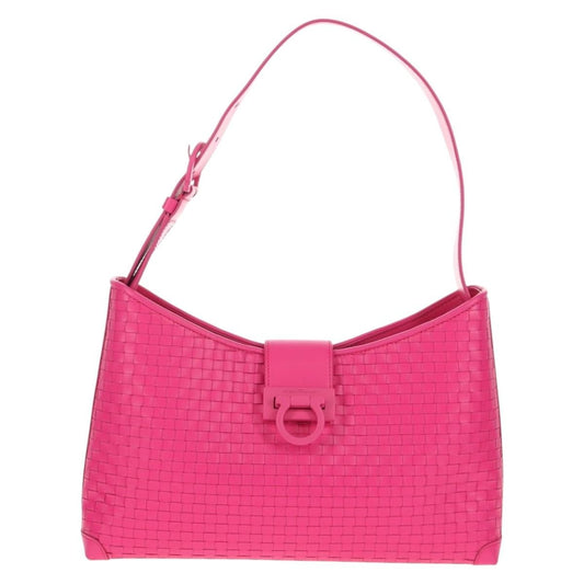 Salvatore Ferragamo Gancini Shoulder Bag Leather, PINK, LEATHER, Shoulder bag